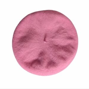 ARIS 1980s Preppy Poetic French Style Baby Pink 100% Pure Wool Beret